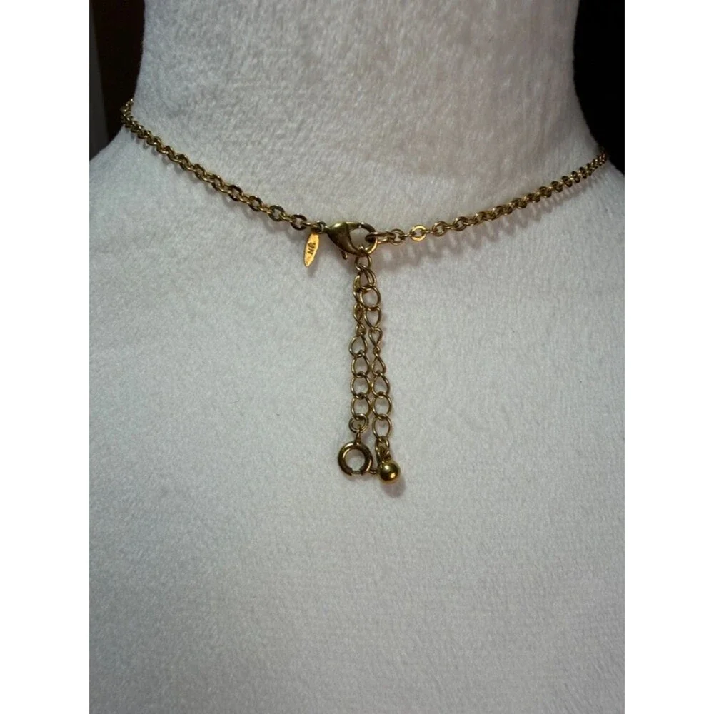 Vintage Avon Beaded Multi-Color Bib Choker/Necklace with Brown Teardrop Pendant